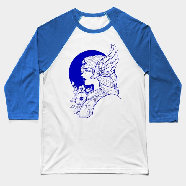 Valkyrie - Blue Baseball T-Shirt by Redheadkls